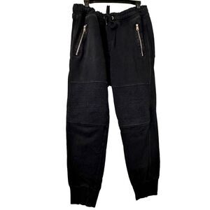 Rogue State Vintage Apparel Lounge Moto Jogger Pants Black Large